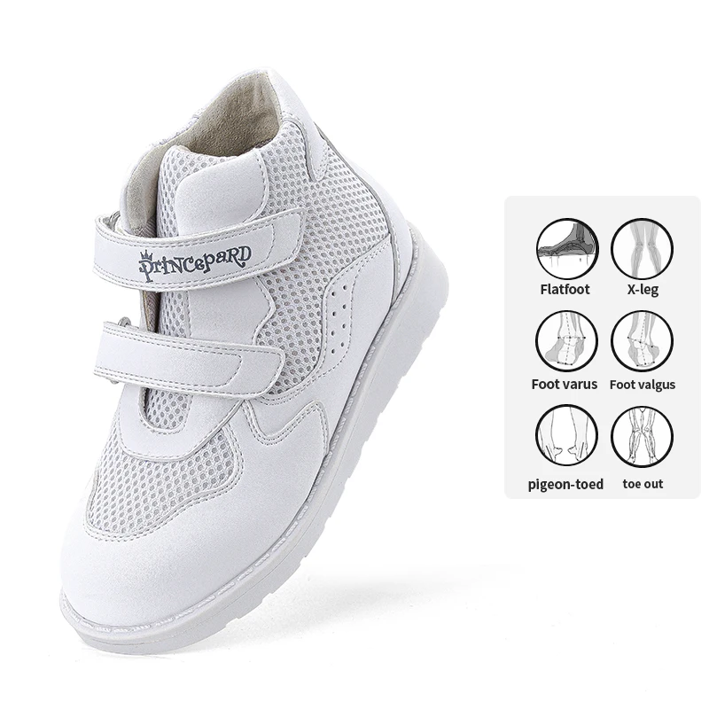 

Princepard Stylish Kid Orthopedic Flat Foot Shoes Casual Shoes for Boys and Girls, White & dark blue