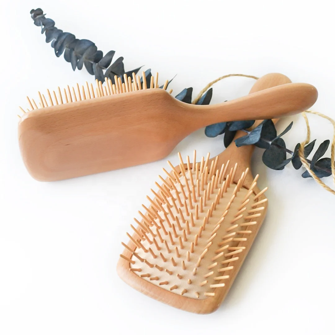 

Manufacturer Custom Logo Multifunctional Wood Paddle Hair Detangle Brush