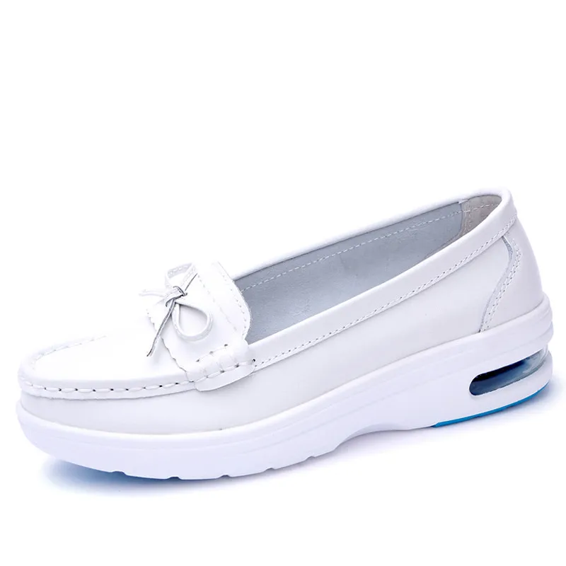 

New Arrival OEM Design Light Weight Comfortable Breathable Anti Slip Zapatos Mujer Surgery White Nurse Shoes With Wedge Heels