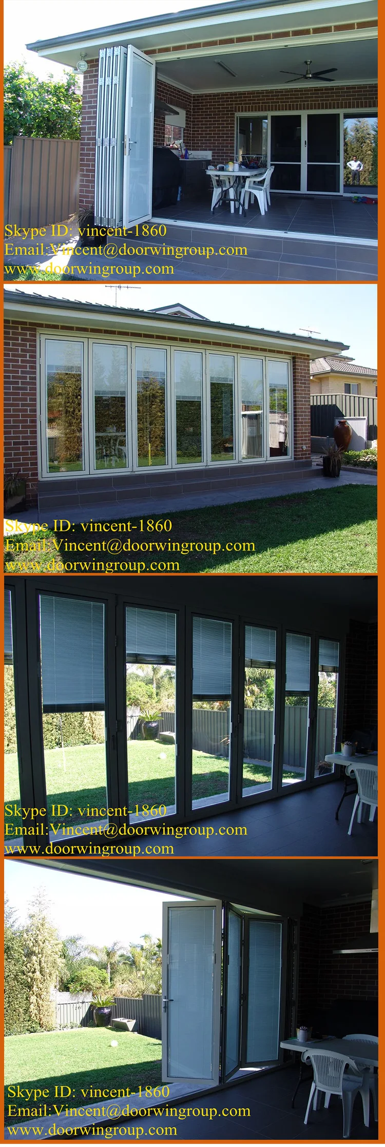 2020  multi fold door Germany made high quality  hardware modern style bi folding patio doors