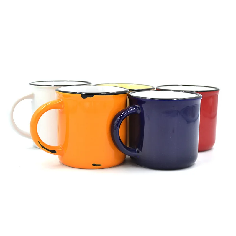

Mikenda Coffee Mug Cup Custom Logo Enamel Coffee Mug Printed, Customized color acceptable