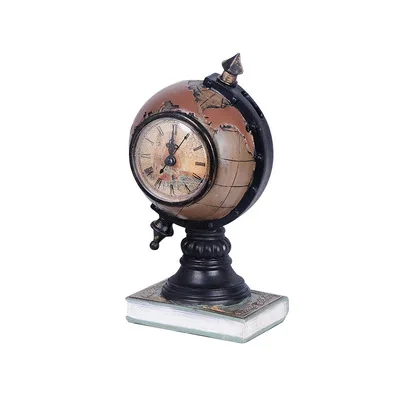 

Vintage Globe Clock Decoration Home Living Room Tv Cabinet Vestibule Clock Office Desktop Ornament Solid And Durable