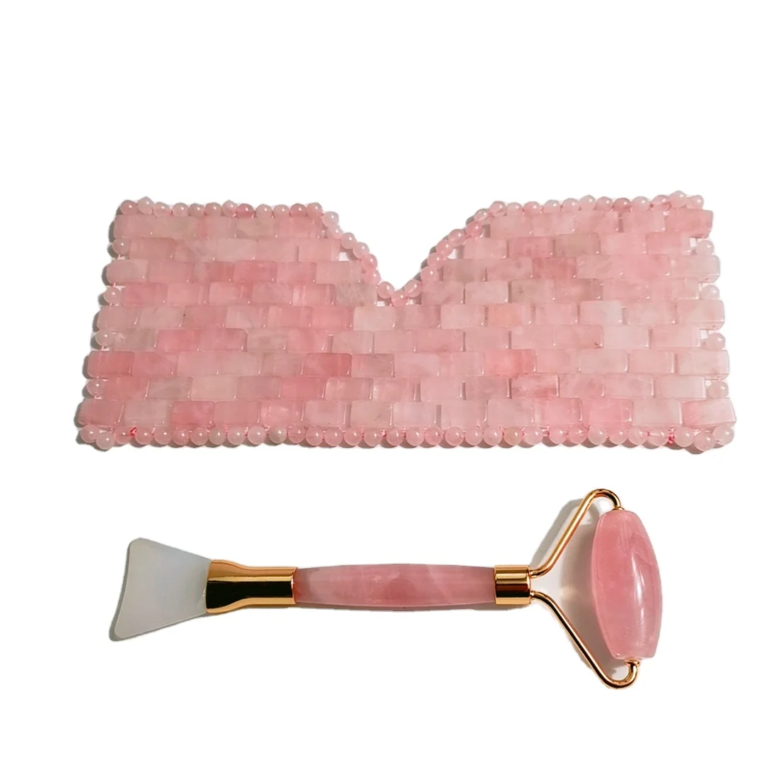 

Wholesale Rose Quartz eye mask For Puffy Dark Circle Crystal CollagenEye Mask
