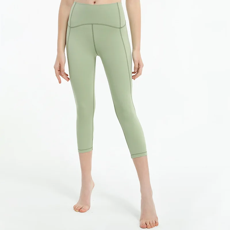 

custom logo oem Skin-friendly fitness yoga Capri pants butt scrunch leggings high-waist sports tight stretch leggings for women, Customized colors