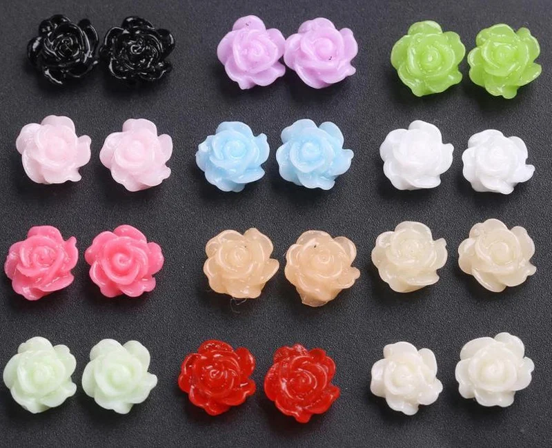 

Beautiful Resin Flower Nail Art Stud Rhinestone ZCF09 Wholesale 100pcs/bag 12 Colors Resin Flower Rhinestone Nail Art Rhinestone