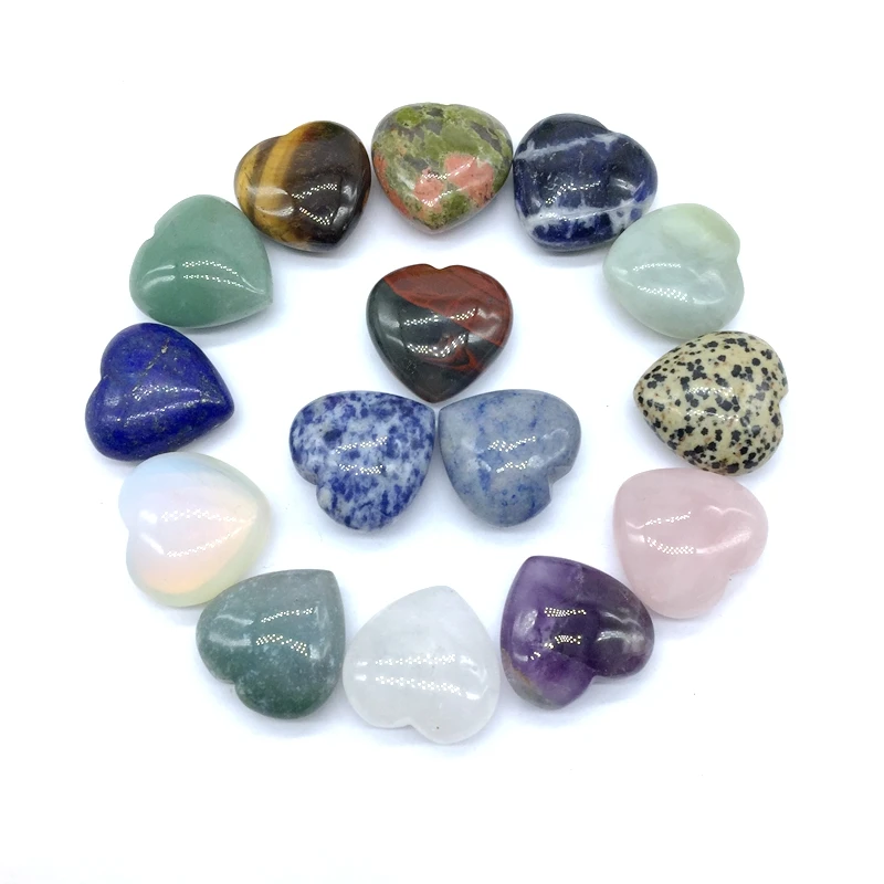 

Nature Stone Beads Heart  No Hole Pendant Carvings For Decoration Wedding Craft Gifts, Pink green blue etc