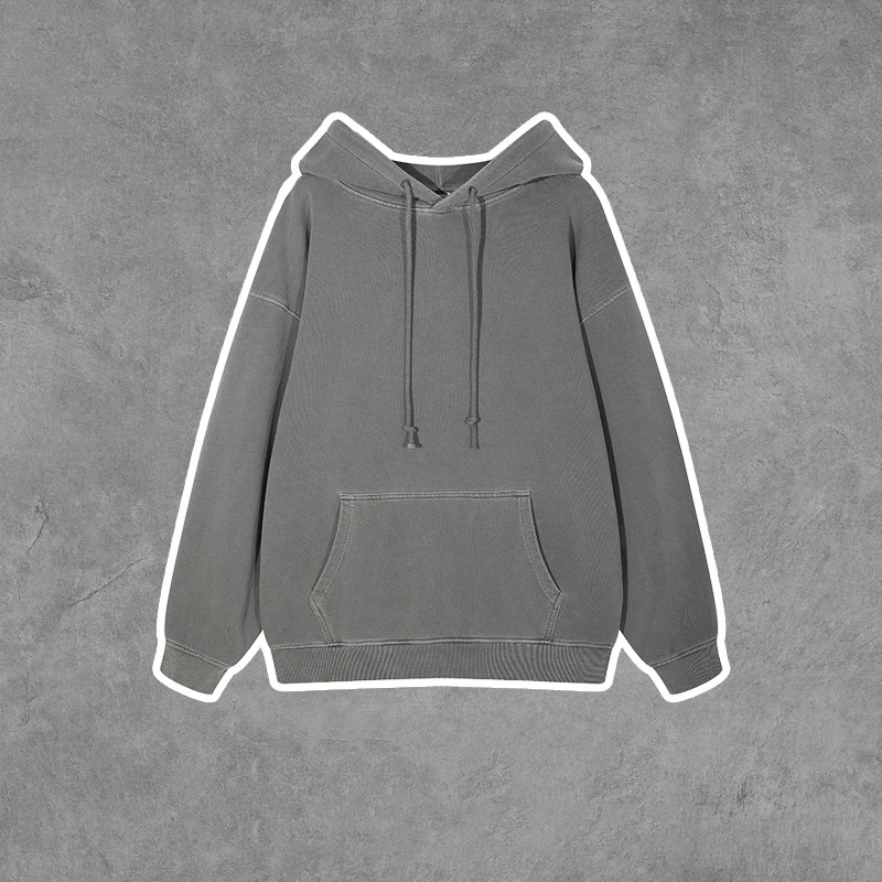 

Black Gray Red 100 Cotton 420gsm Pullover Vintage Washed Premium Quality Hoodie Men, 10 colors