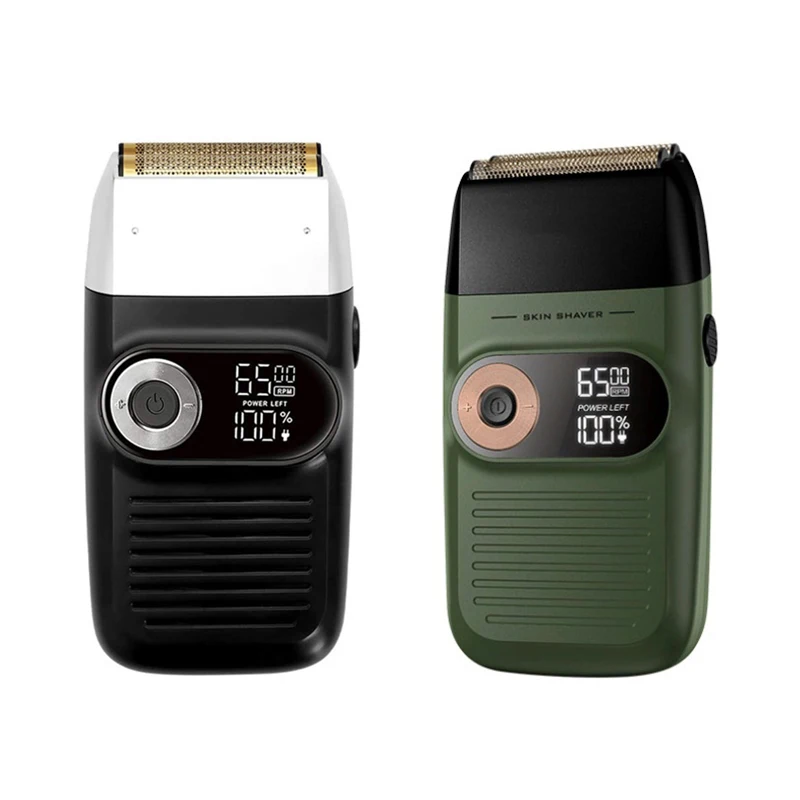 

Manufacturer Twin Blade men shaver professional Cordless USB beard shaver Rechargeable electric Titanium foil shaver for men, White/black