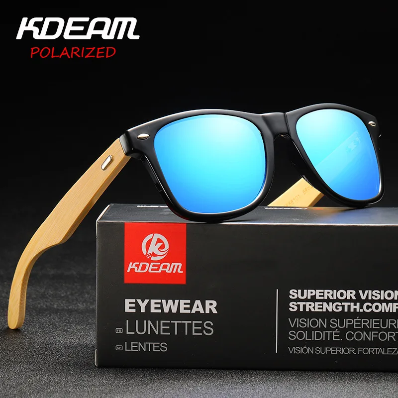 

2019 KDEAM Brand Polarized wooden bamboo sunglasses, Custom colors