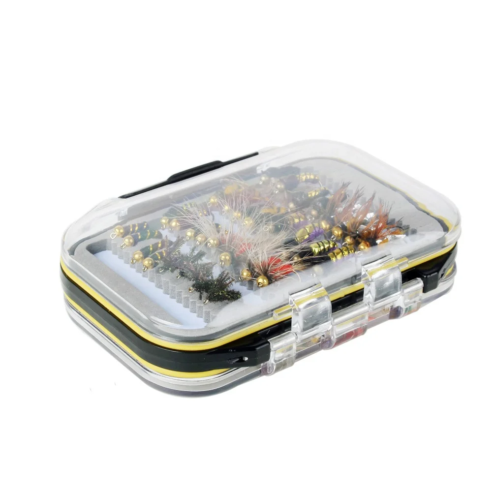 

KY Fly Fishing Lure Kit Feather Treble Hook Fake Bait Artificial Bait Fishing Bait Artificial Fishing Lure, 16 colors