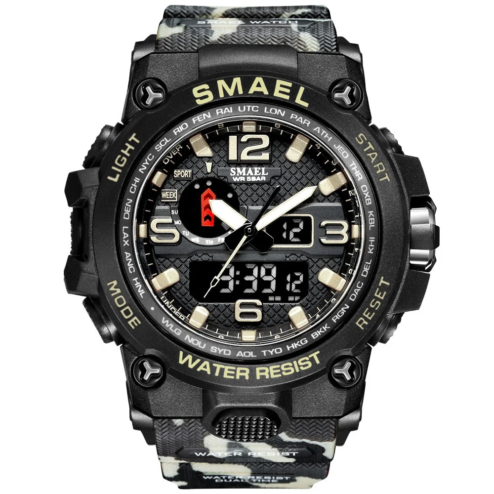 

1545D Camouflage colors Men street style wholesale watch functional digital LCD sports watches