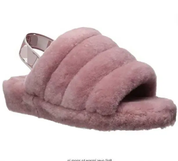 

10mm Sheepskin Upper Womens Fluff Yeah Slide Slipper Fur Slides For Women Mingxing, Customized color