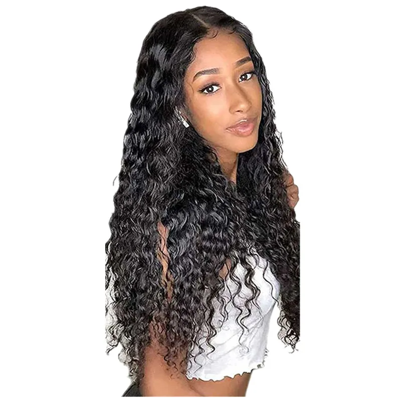 

Long Jerry Curly Deep Part Human Hair Wigs 13 x 4 Lace Front Wig Ombre Honey Blonde Brown T-Part lace wig Remy Hair