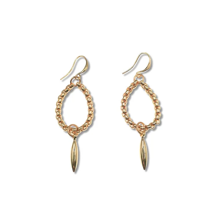 

wholesale european american simple design earring, geometric drop-shaped gold earrings, As picture
