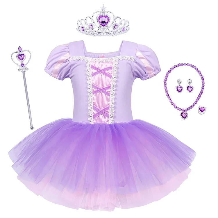 

Hot Selling Children's Ballet Dance Clothes Sofia Girls Princess Dress New Design Summer Tutu Practice Clothes, Purple