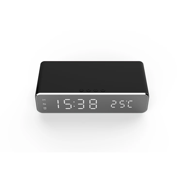 

Office Decoration Multi-function Alarm Clock Wireless Charger With LED Temperature Display