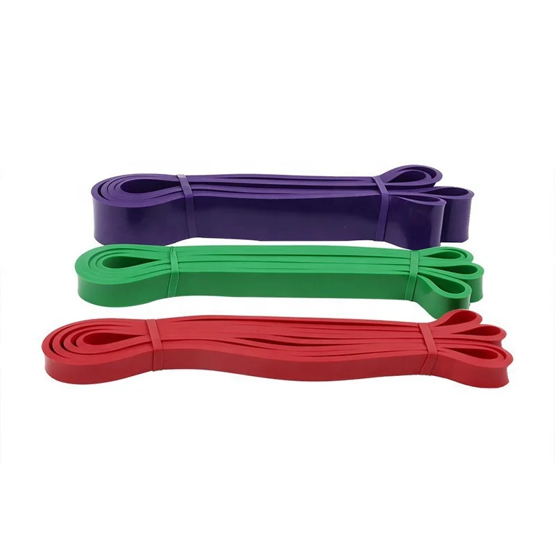 

3 pcs Set Custom Logo Printed Fitness Exercise Gym Equipment Pull Up Assist Elastic Red Purple Green Kit Long Resistance Band, Red green and purple or custom color