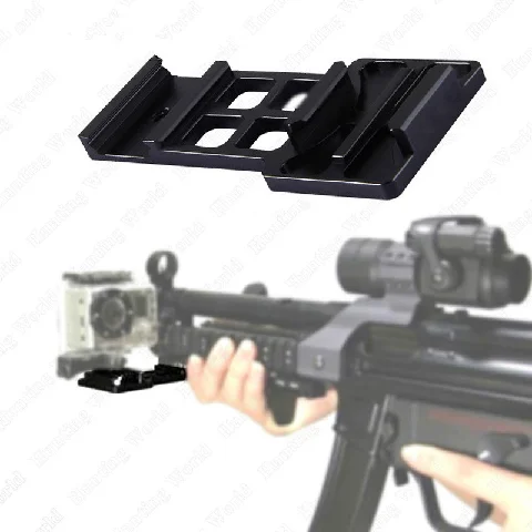 

Tactical Black Aluminium Side Rail Mount Camera Bracket for Hunting Airsoft BB Guns Paint Ball fits 20mm Picatinny Rail Mount