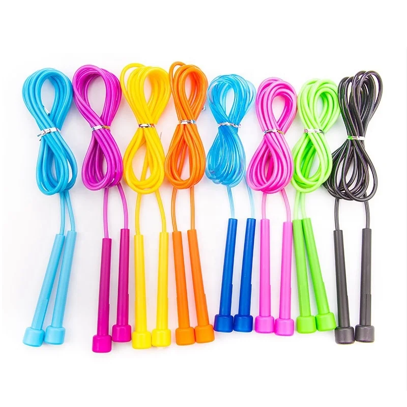 

Adjustable length custom logo weighted speed pvc skipping jump rope for fitness exercise, Blue,orange,green, or customized