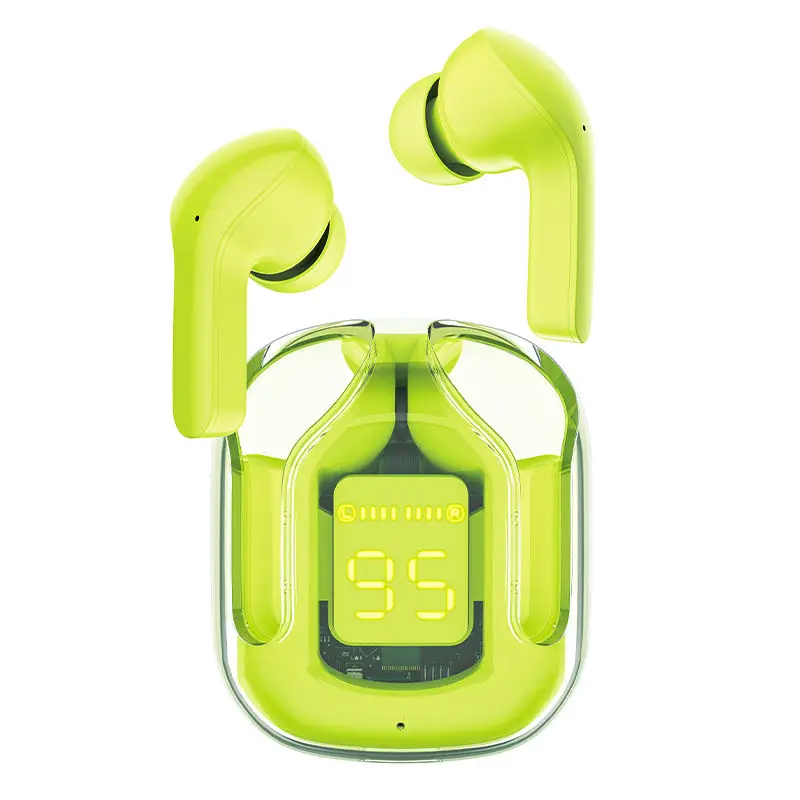 TSSD t6 tws crystal portable bluetooth LED display professional clear sound Wireless Earbuds Headphones Gaming In-ear Earphone
