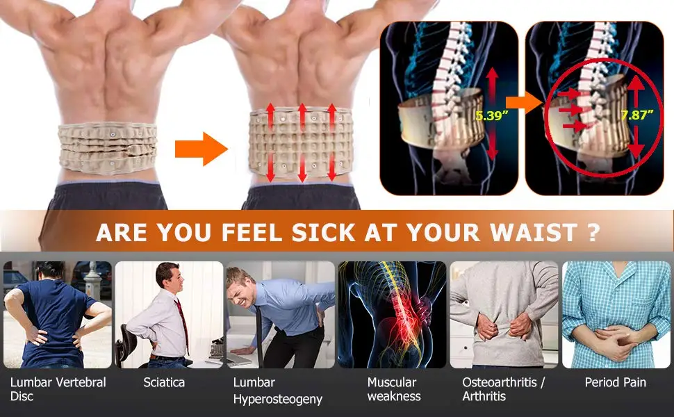 Hailicare High Quality Air Pressure Traction Back Support Waist Belt For Relief Waist.jpg