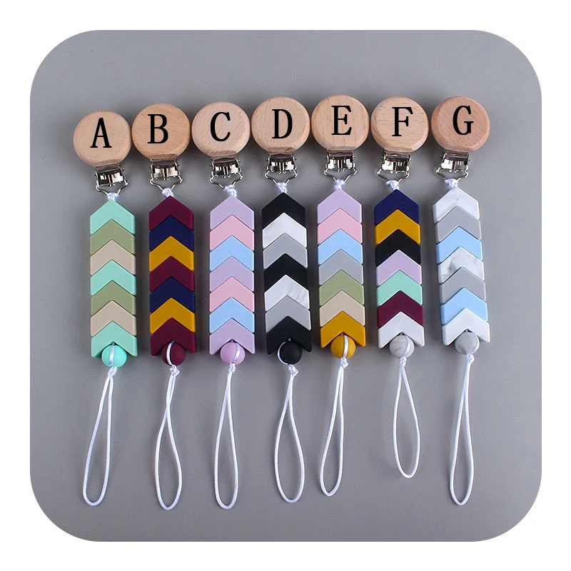 

Creativity Arrow Shape Teething Pacifier Chain Baby Silicone Pacify Pacifier Holder