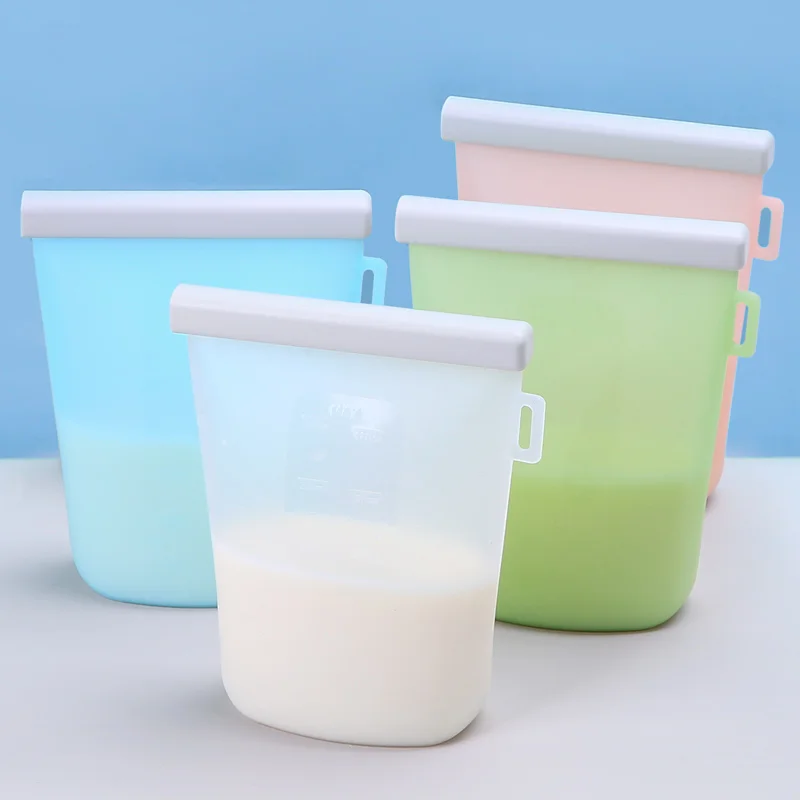 

Wholesale Cheap Reusable Food Grade Silicon Fresh Sealed Freezer Breast Milk Storage Bag