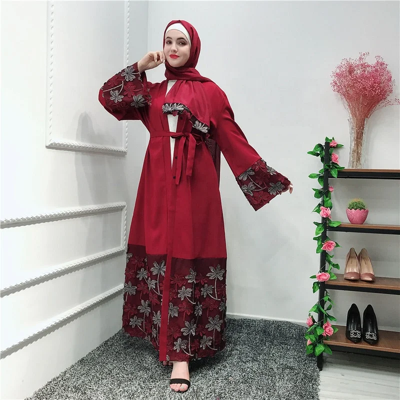 

Fashion Caftan Marocain Kaftan Dubai Ramadan Turkish Islam Clothes Abayas For Women Kimono Abaya Robe Cardigan Muslim Dress, 2 colors