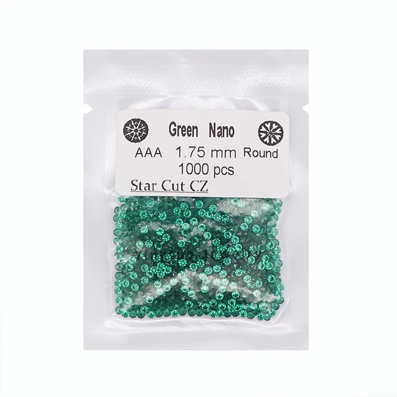 

Nano Gem Stones Round 1.0mm Green Nano Stone With High Temperature Wax Setting