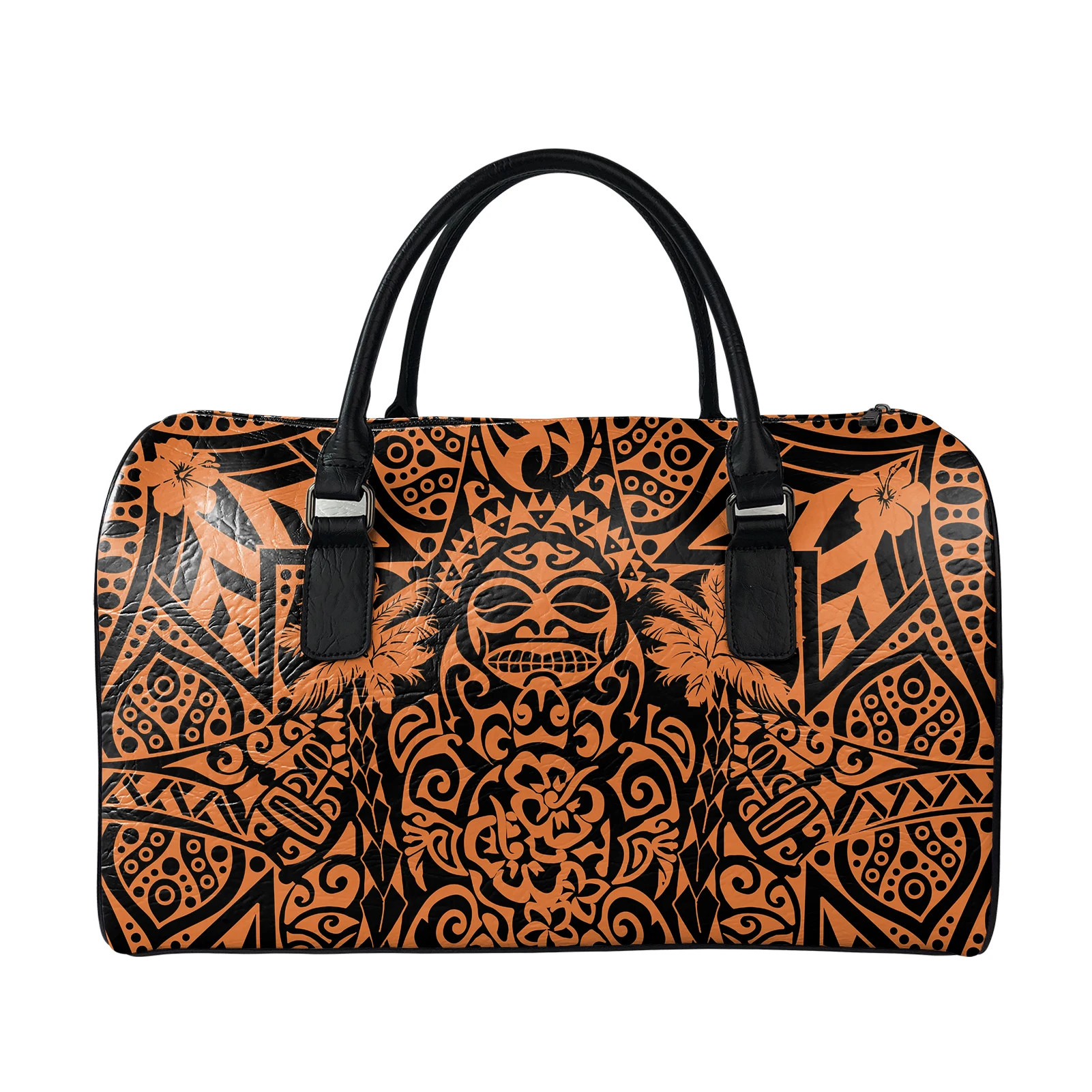 

Samll MOQ Custom Print Trend Portable Travelling Bags Luggage Polynesian PU Leather Crossbody Handbags