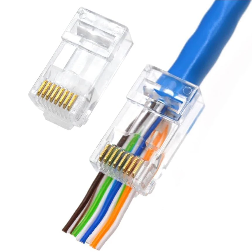 

Fast CABL cat 6 WIRE rg45 connector ethernet cable pass through 8p8c UTP EZ RJ45 cat6 plug CONNECTOR