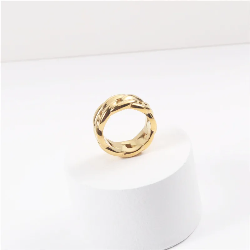 

Ring Stainless steel jewelry plating 18K gold Weave Chain shape French Popular Gift Party