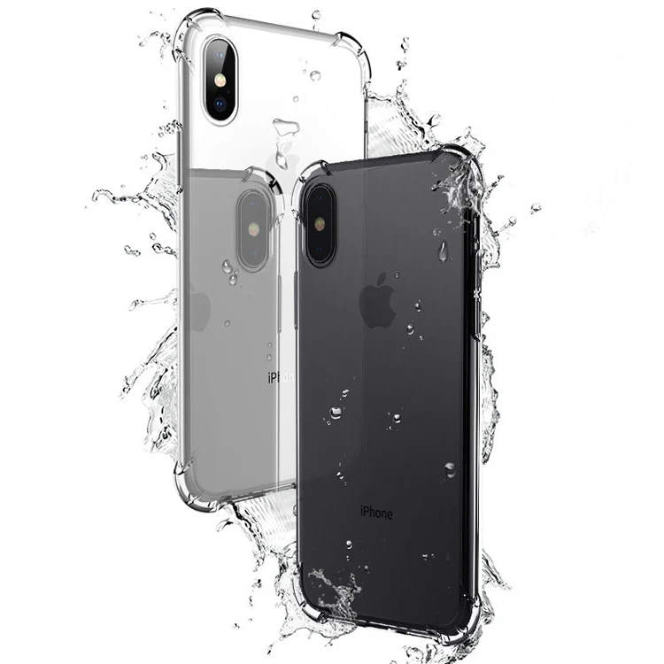 

Tpu hydrogel transparent clear Rear cover soft Protect shell four corners airbag case for iphone x shockproof Impact resistant