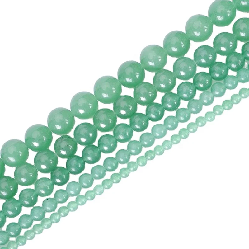 

natural smooth green aventurine loose 4mm 6mm 8mm 10mm 12mm beads for jewelry making