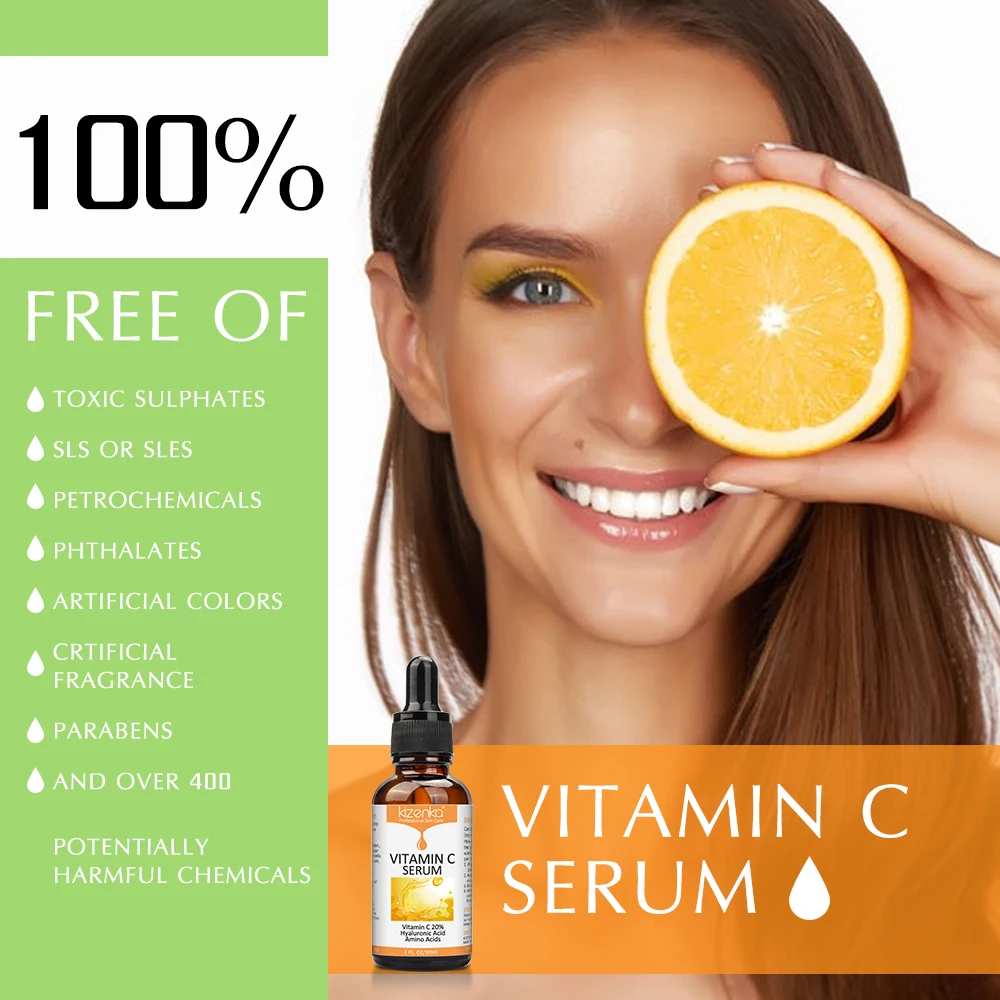 Organic Moisturizing Whitening Vitamin C Serum For Face Hyaluronic Acid