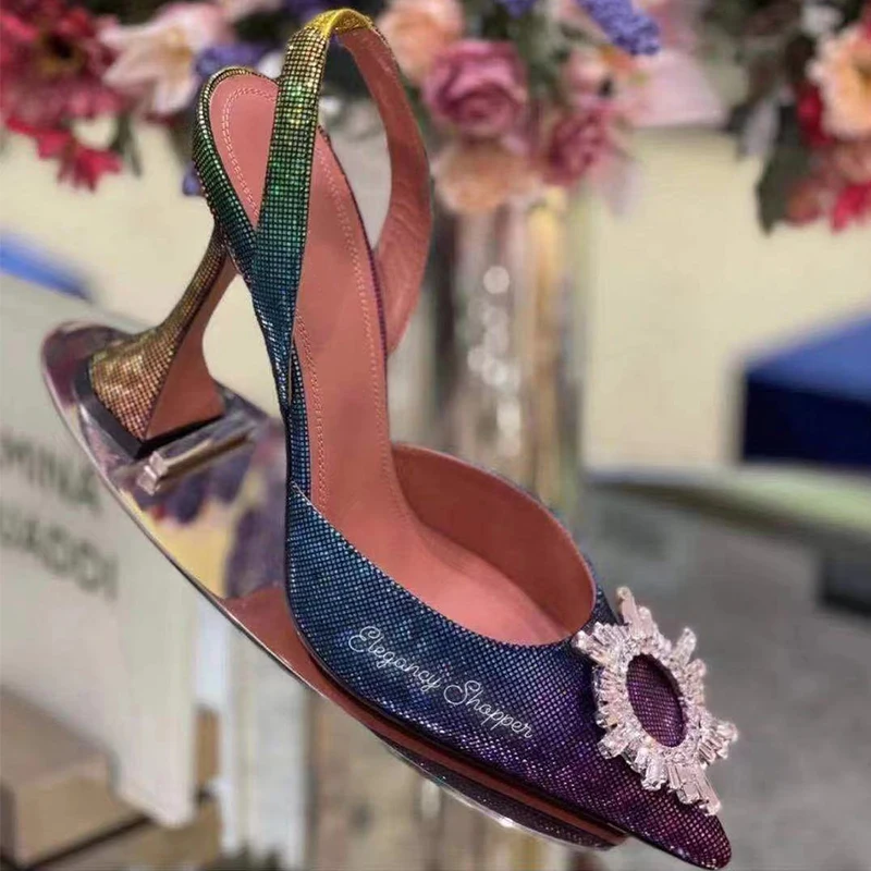 

2021 new Rainbow 3D Sandal with Sun-button Diamond Slipper and Fairy Shoes