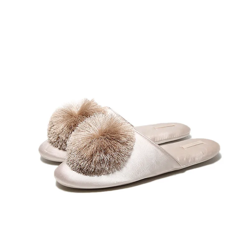 

SL-0010 New Product Tassel Ball Non-Slip Waterproof Comfortable Furry Indoor Home Women Slippers New Arrivals Ladies Slippers, Multi color