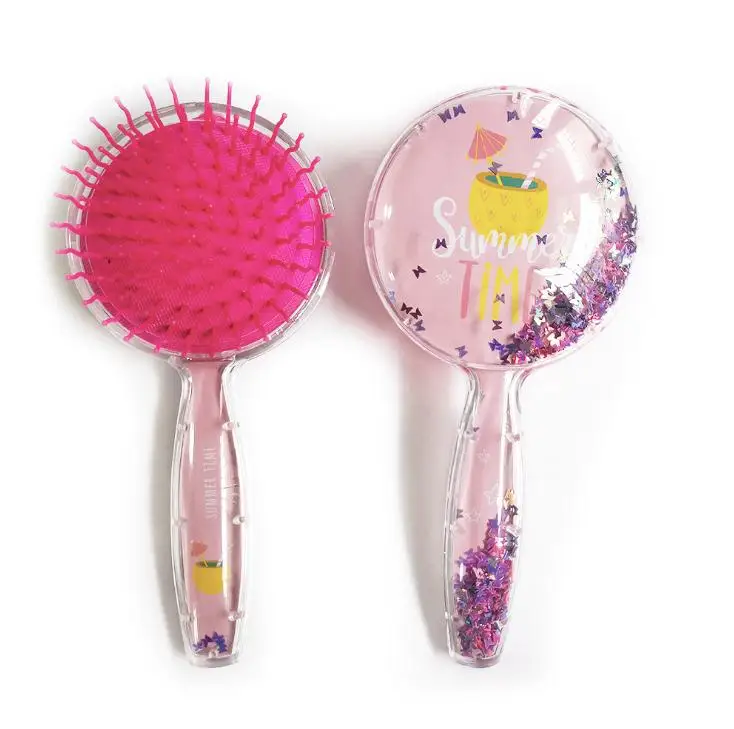 

High Quality Children Air Cushion Hair Brush Plastic Cute Kids Hair Brush Glitter Girl Hair Combs, Blue/pink/purple/yellow