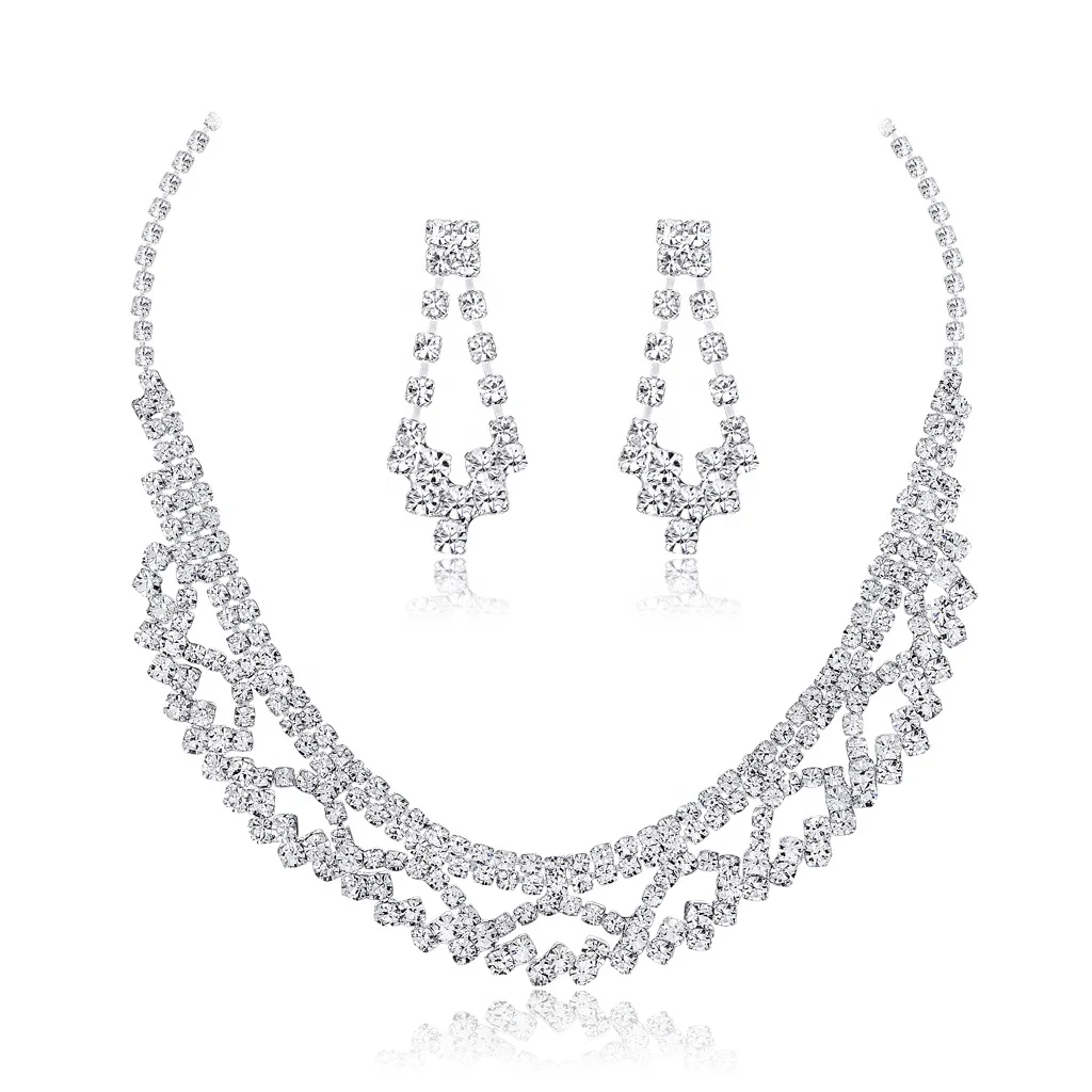 

Popular Elegant Retro Fashion Analog Pearl Bridal Jewelry Set, Silver color