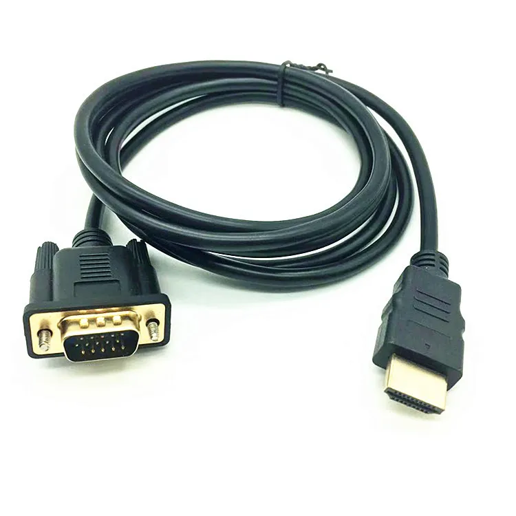 

Hot selling HDMI to VGA with chip more stable 1.5m 1.8m compatibility HDMI VGA HD Golden plated interface cable used in computer