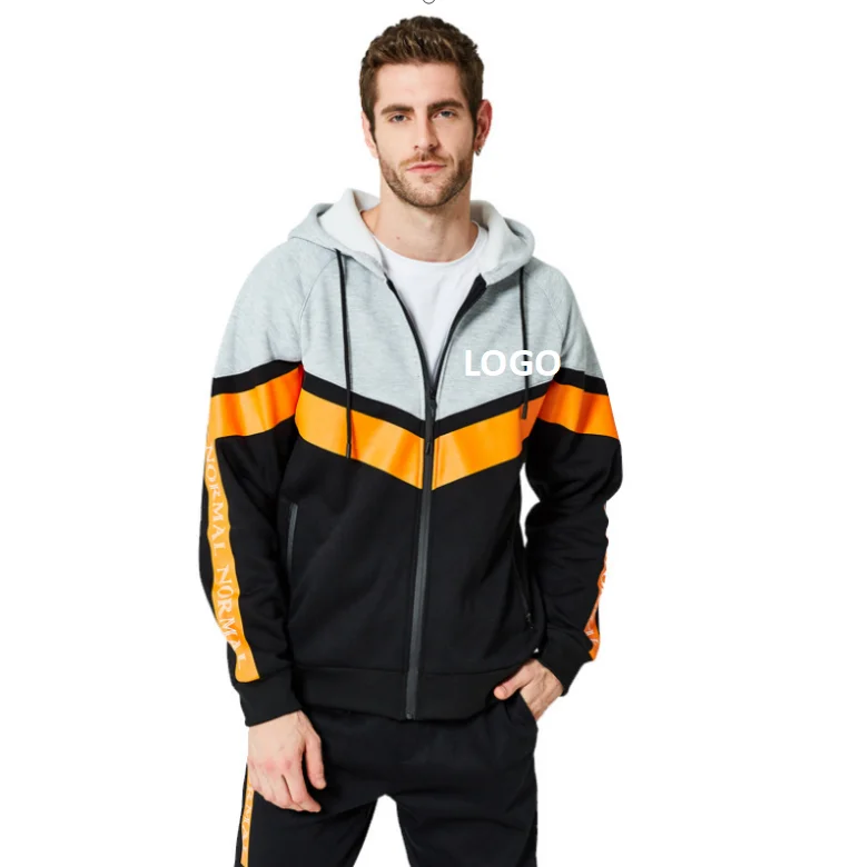 

Wholesale Newest Fashion Men Oversize Contrast Color Patchwork Zip Hoodies Hip Hop Stylish Sports Wear Youth Male Hoodie, As picture