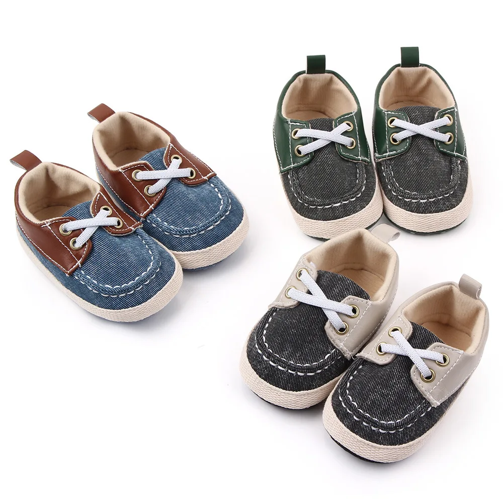 

YIZHI British Style Canvas Unisex Baby Toddler Walking Shoes Soft Sole Slip On Prewalker Baby Casual Shoes