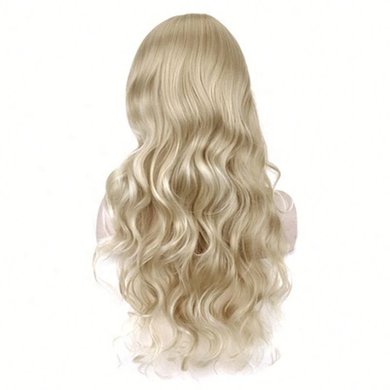 

Classic Hot Explosive Style Gold Color Fashion Wigs For Women In Long Curly