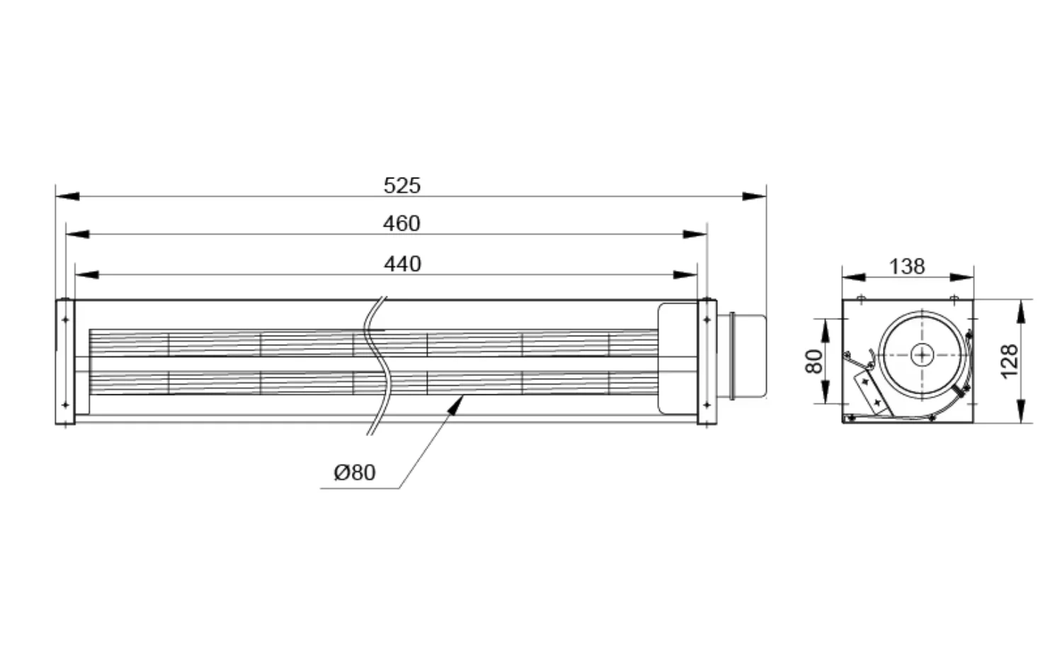 Cross Flow Fan, 80MM, Tangential, 0-10V, PWM - detail 12