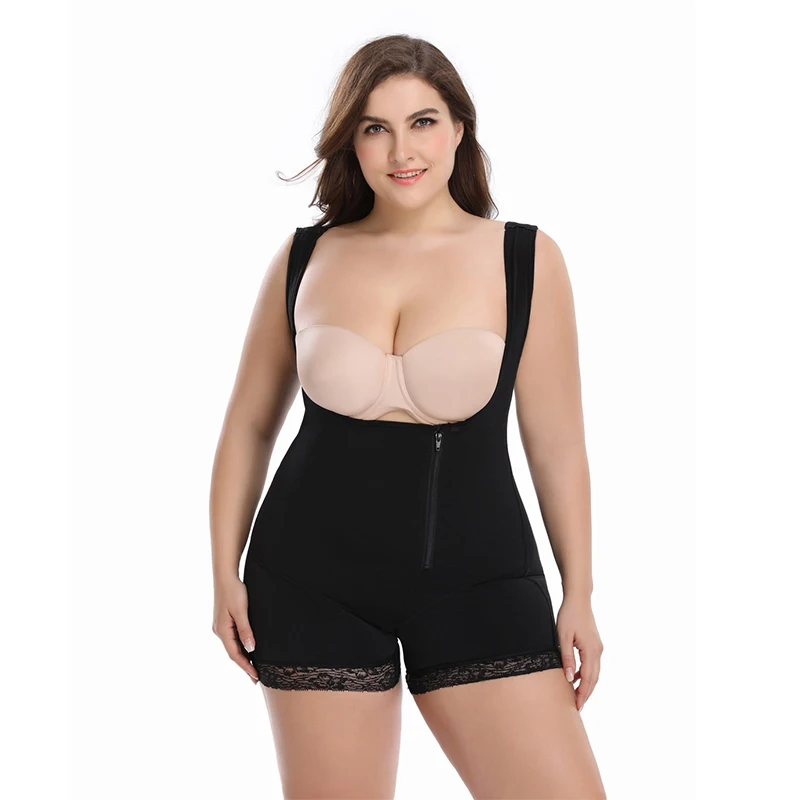 

Colombiana Post Surgery Compression Garments Full Plus Size Body shaper, Black nude