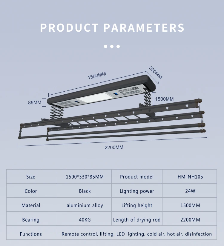 Balcony Electric Clothes Drying Rack Motorized Clothes Rack