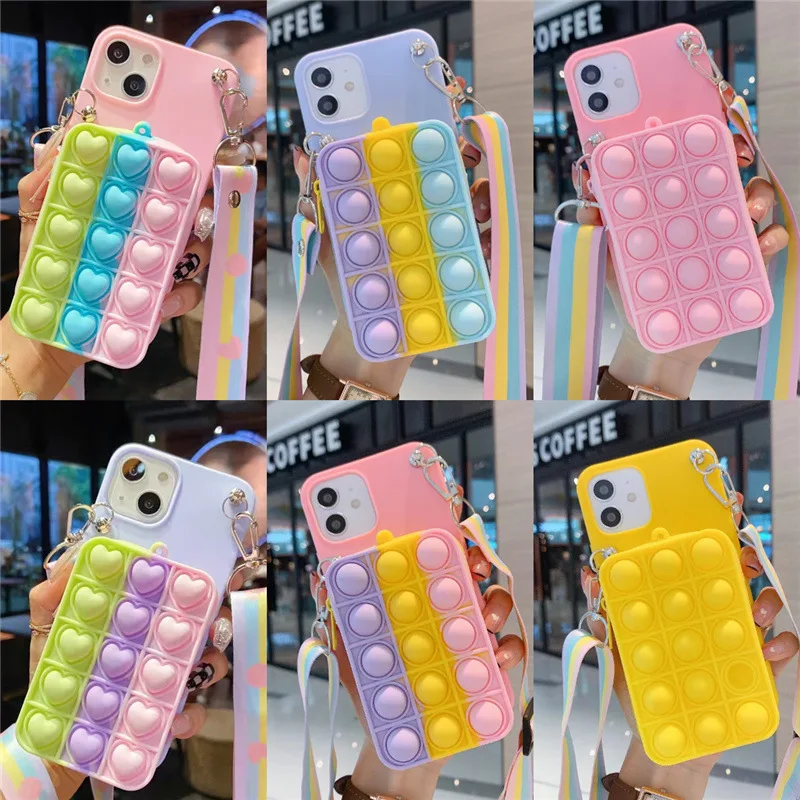 

BOORUI girls wallet phone case for iphone x plus mobile phone covers for iphone 13 12 11 series with chain rope, 6 colors