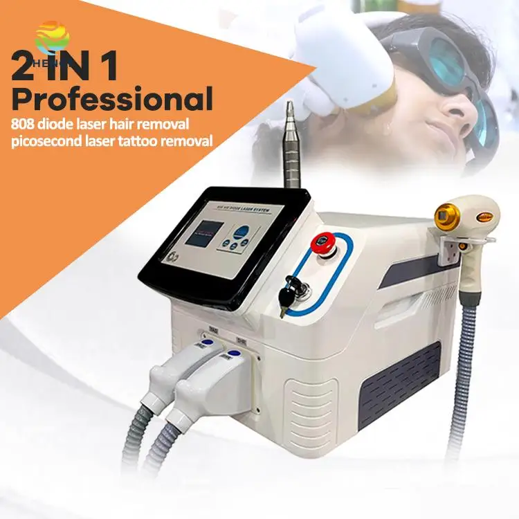 

2 in 1 808 diode Laser permanent hair removal q switched nd yag portable 755 nm picosecond laser tattoo removal machine