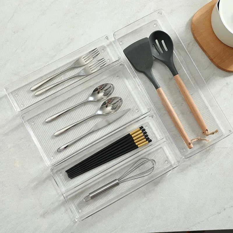 

Hot Sale Wholesale Transparent Kitchen Plastic Utensil Tableware Storage Box