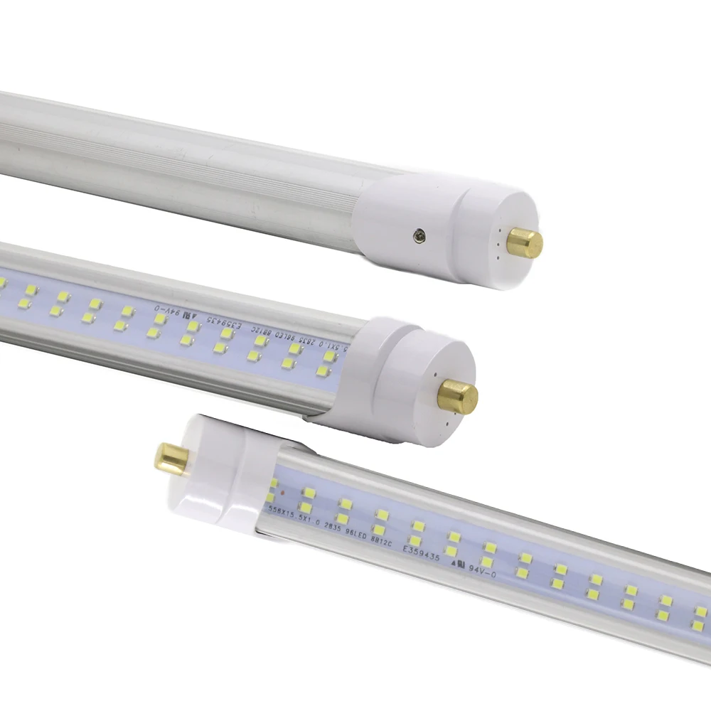 8' fluorescent bulb replacement 8 foot 60W 6500K 8ft led tube light t8 t12 single pin